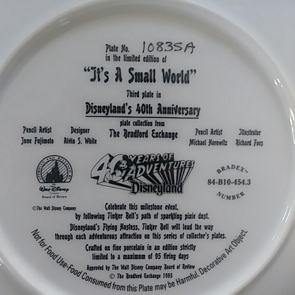 VTG. Disneyland's 40th Anniversary Plate. - Picture 4 of 6